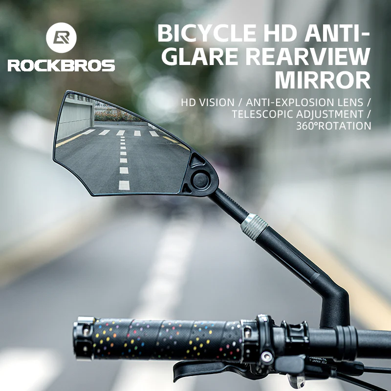 ROCKBROS Anti Glare Bike Handlebar Rear View Mirror 360° Rotation - Image 6