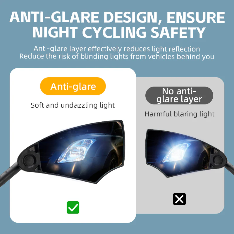 ROCKBROS Anti Glare Bike Handlebar Rear View Mirror 360° Rotation - Image 7