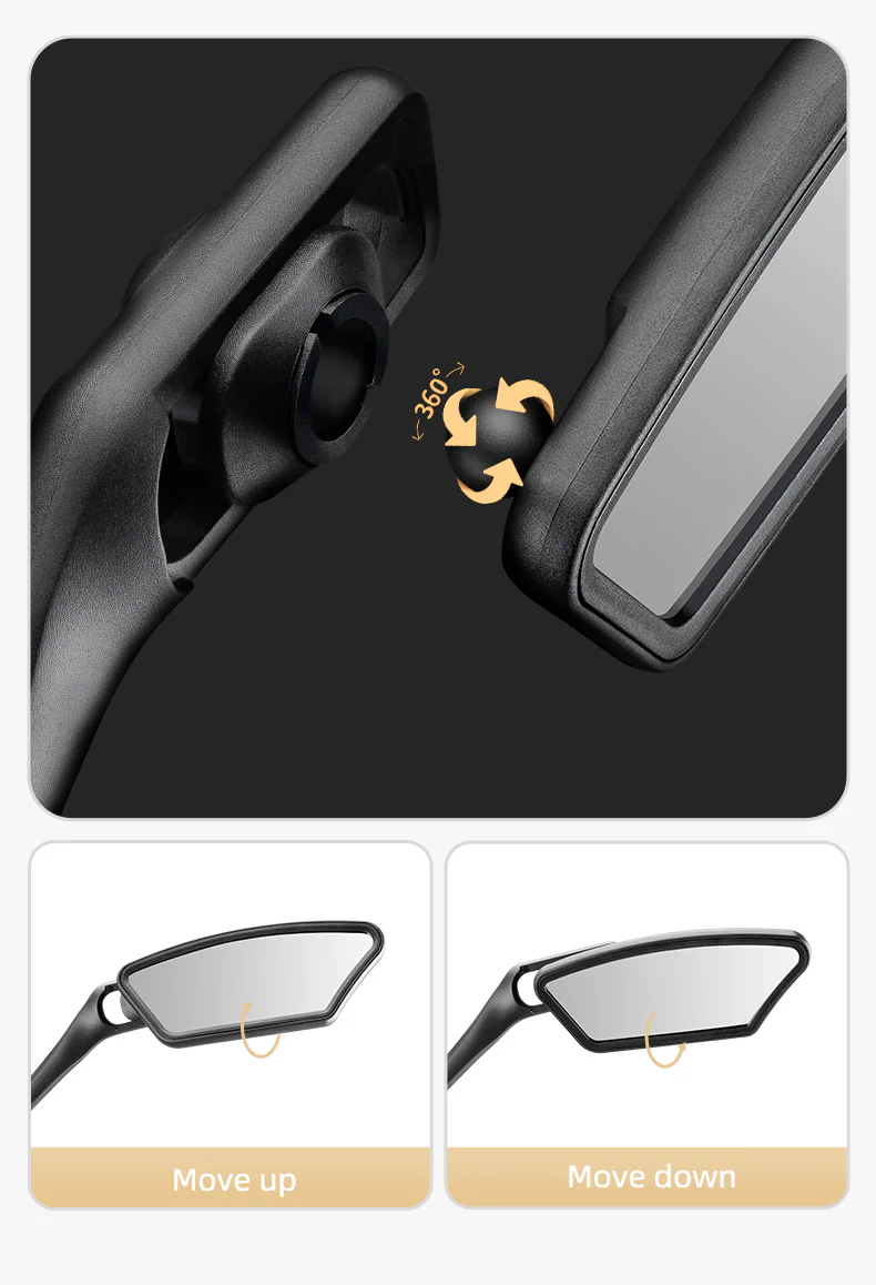 ROCKBROS Bicycle Cycling Rearview Mirror 360° Rotatable Bike Handlebar Mirror - Image 15