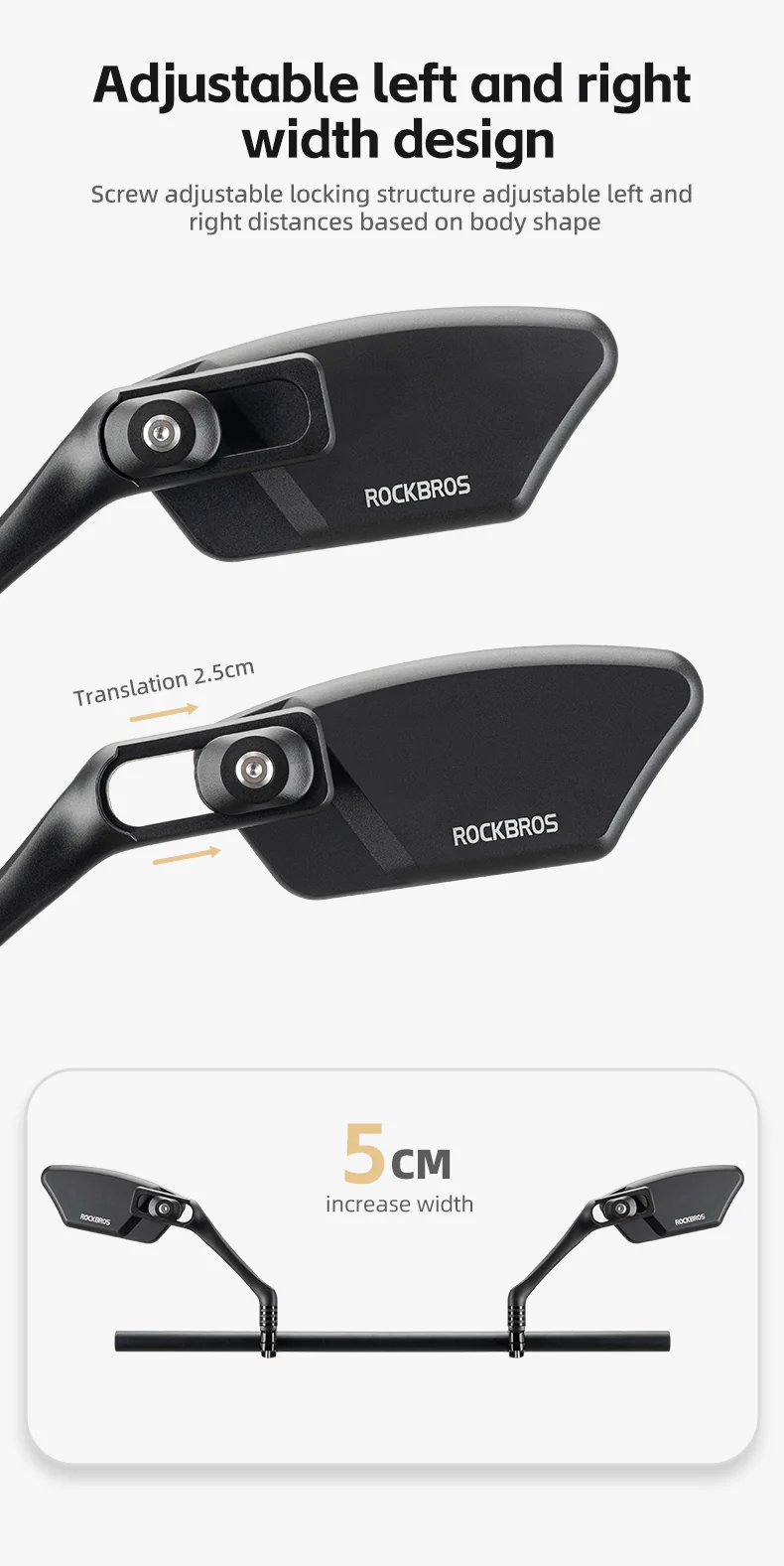 ROCKBROS Bicycle Cycling Rearview Mirror 360° Rotatable Bike Handlebar Mirror - Image 16