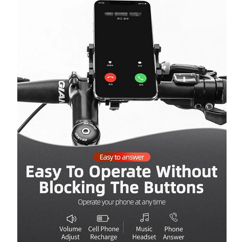 ROCKBROS Aluminium Bike Handlebar Phone Holder Adjustable - Image 5