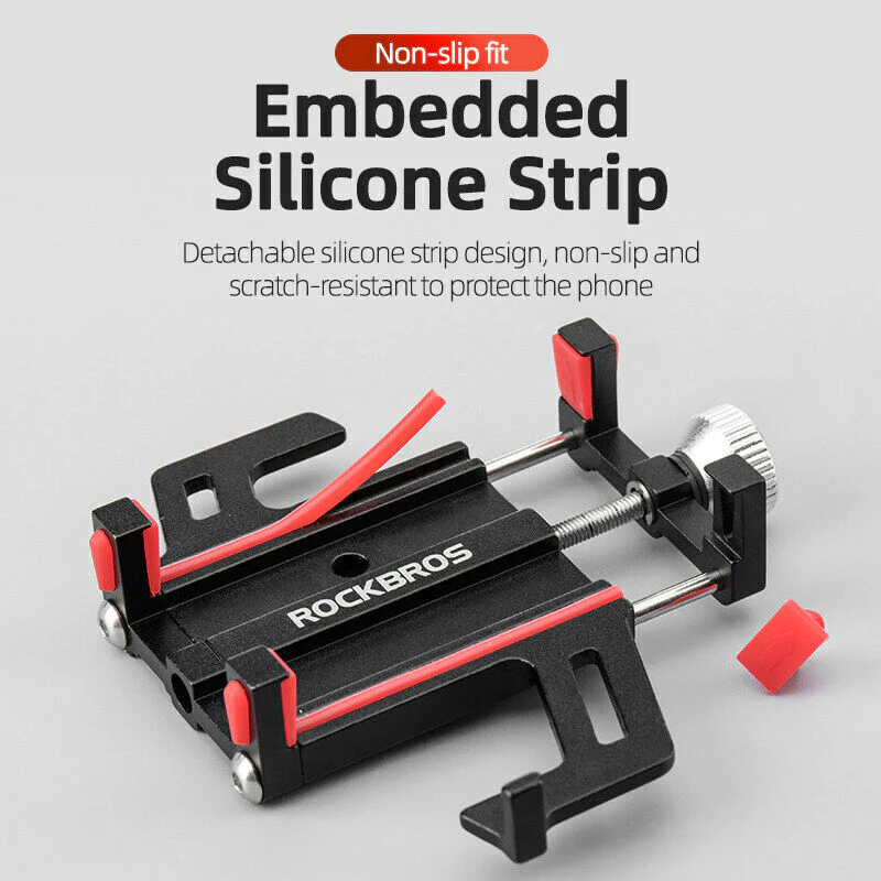ROCKBROS Aluminium Bike Handlebar Phone Holder Adjustable - Image 7