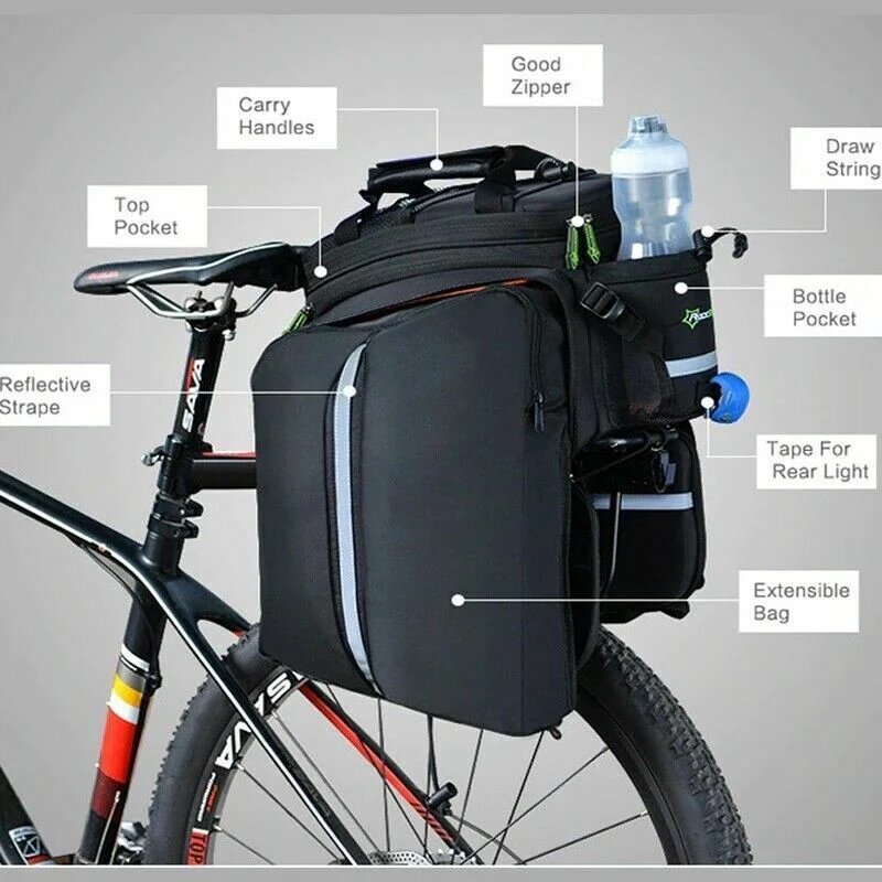 ROCKBROS Bicycle Pannier Bike Bag with Extendable Compartments - Image 6
