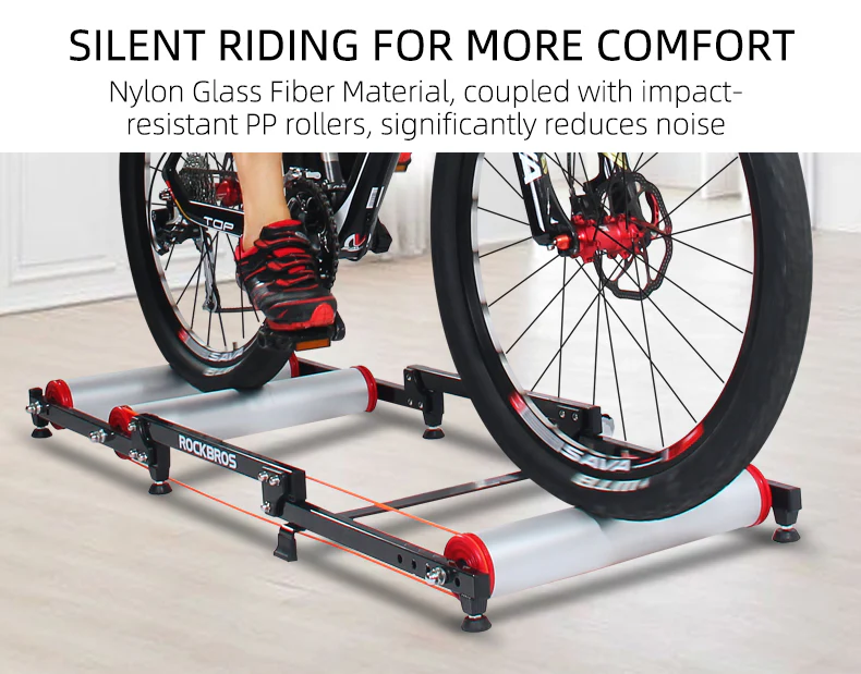 ROCKBROS Cycling Bicycle Roller Trainer Black Bike Rollers Foldable Indoor Cycling Training Silent Rollers Exercise Indoor Folding - Image 11