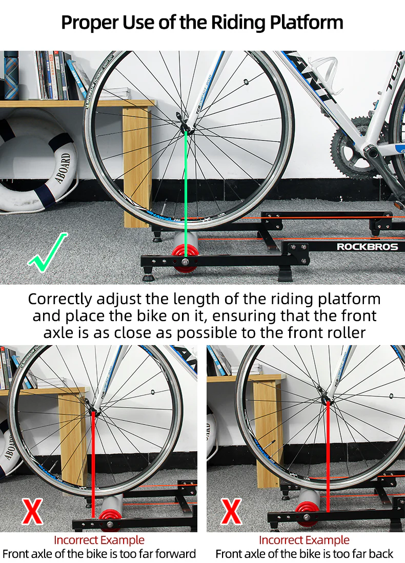 ROCKBROS Cycling Bicycle Roller Trainer Black Bike Rollers Foldable Indoor Cycling Training Silent Rollers Exercise Indoor Folding - Image 15