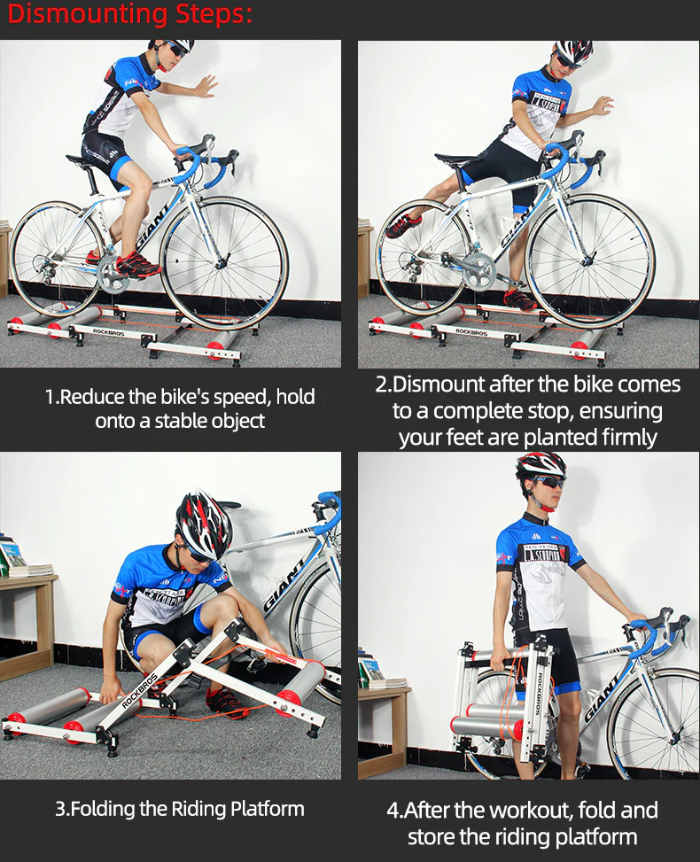 ROCKBROS Cycling Bicycle Roller Trainer Black Bike Rollers Foldable Indoor Cycling Training Silent Rollers Exercise Indoor Folding - Image 17