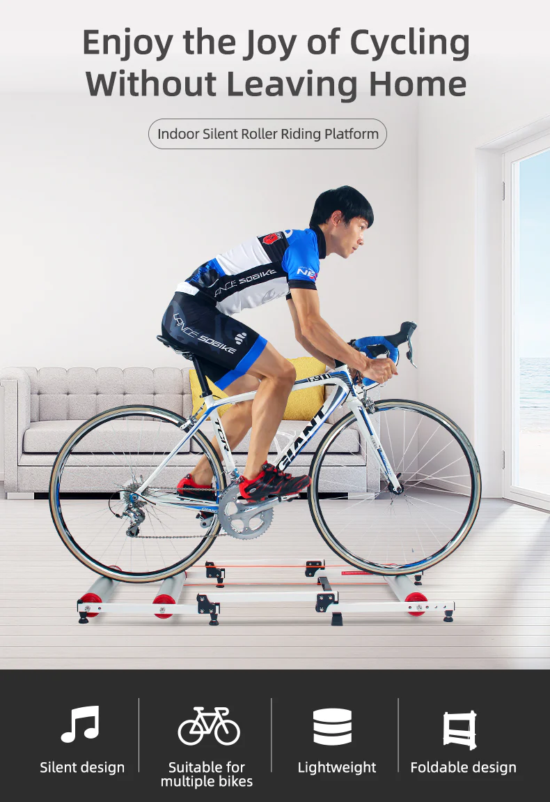 ROCKBROS Cycling Bicycle Roller Trainer Black Bike Rollers Foldable Indoor Cycling Training Silent Rollers Exercise Indoor Folding - Image 8