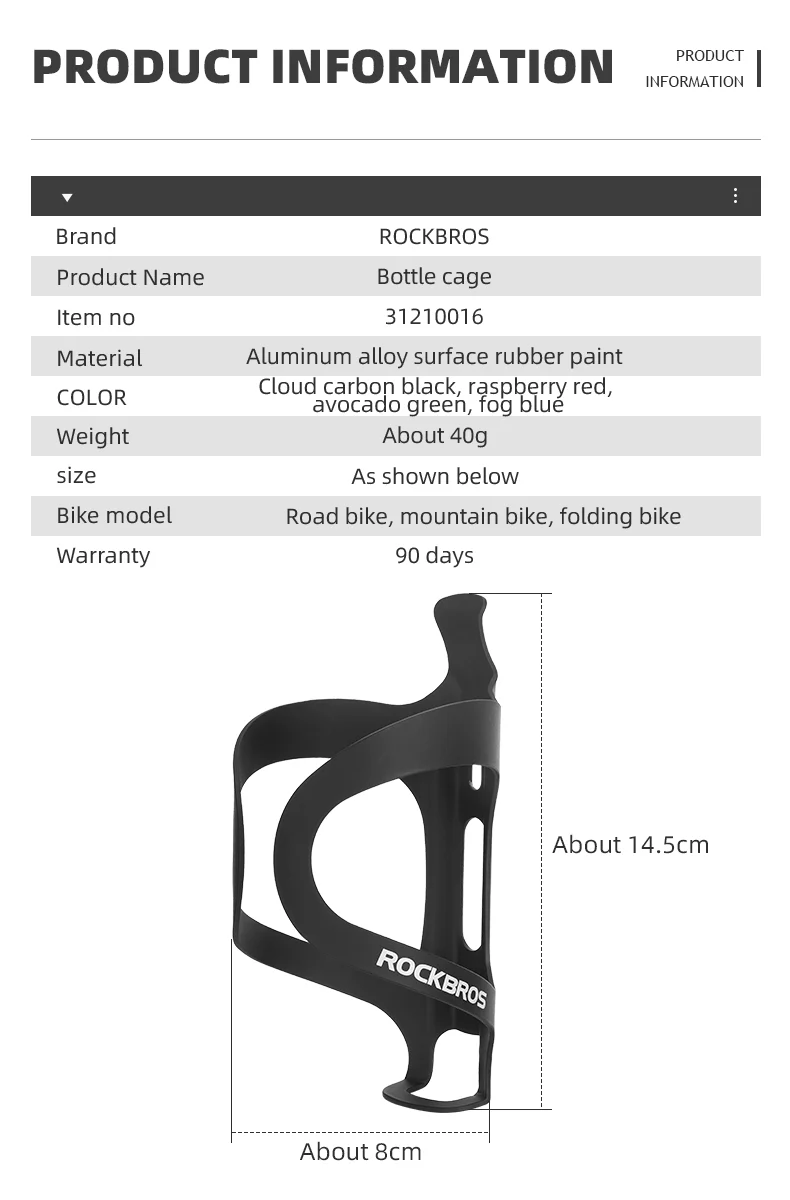 ROCKBROS Bike Water Bottle Cage Holder Lightweight Alloy Aluminum Bicycle Water Bottle Holder Cages - Image 11
