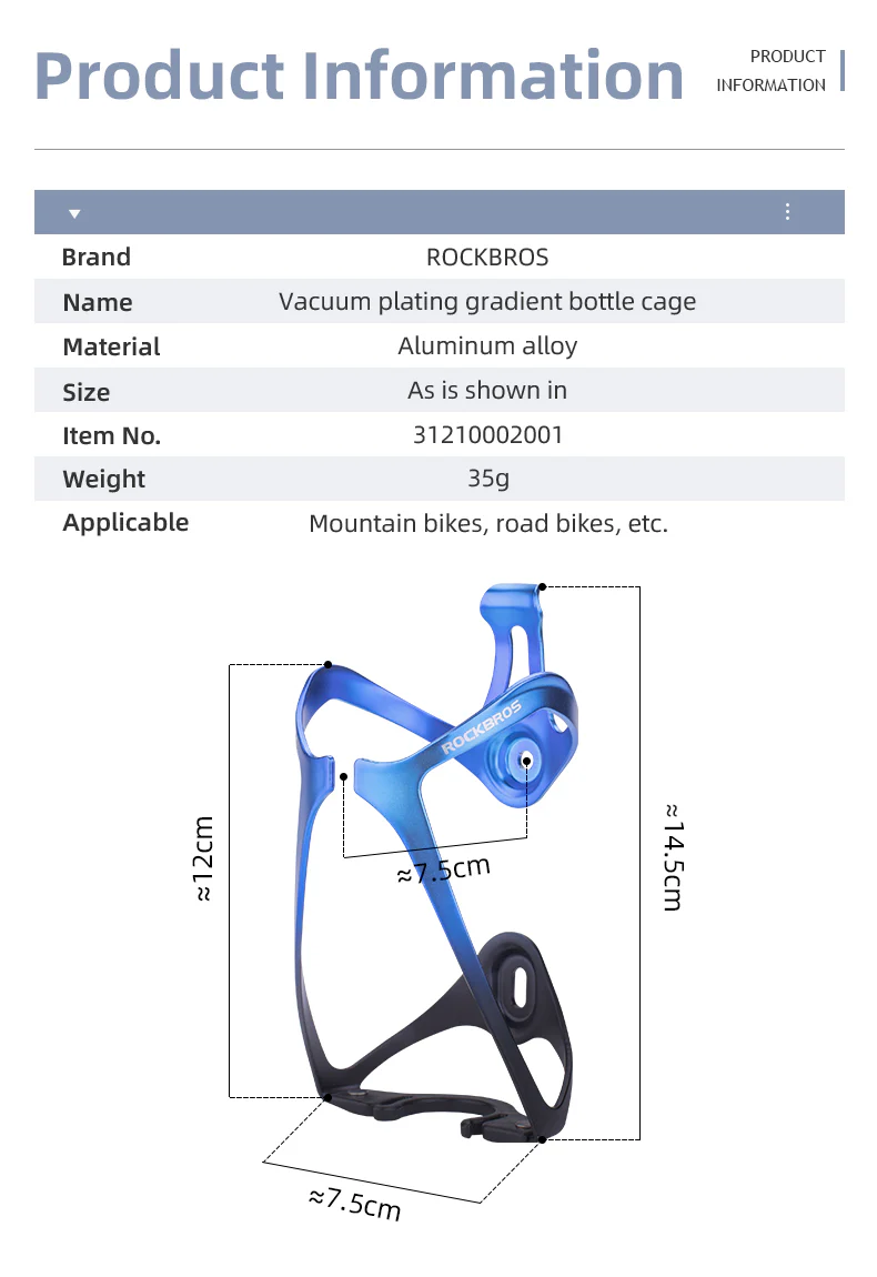 ROCKBROS Bike Water Bottle Holder Lightweight Bicycle Water Bottle Cage Aluminum Alloy Bike Cup Holder - Image 12