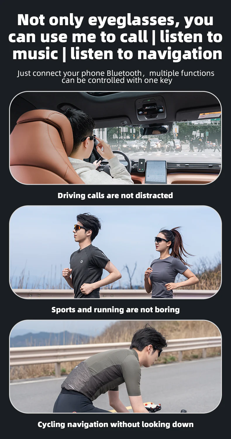 ROCKBROS Bluetooth Polarized Sunglasses Music Speaker Cycling Glasses Outdoor Sport - Image 16