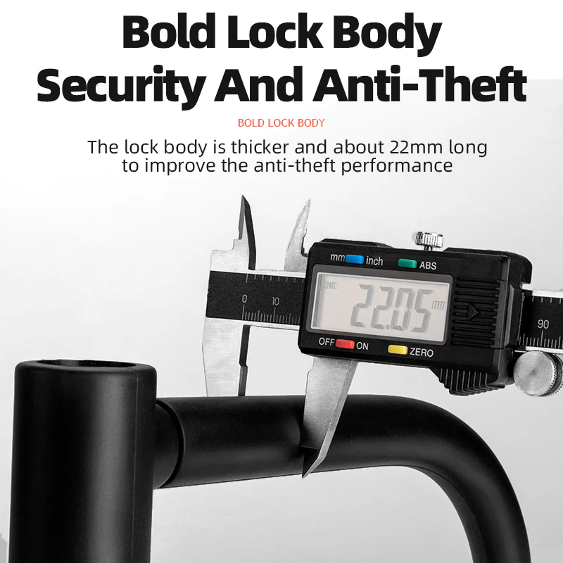 ROCKBROS Cycling Bicycle U Lock Anti-Theft Security Bike Cable Lock 3 Keys - Image 5