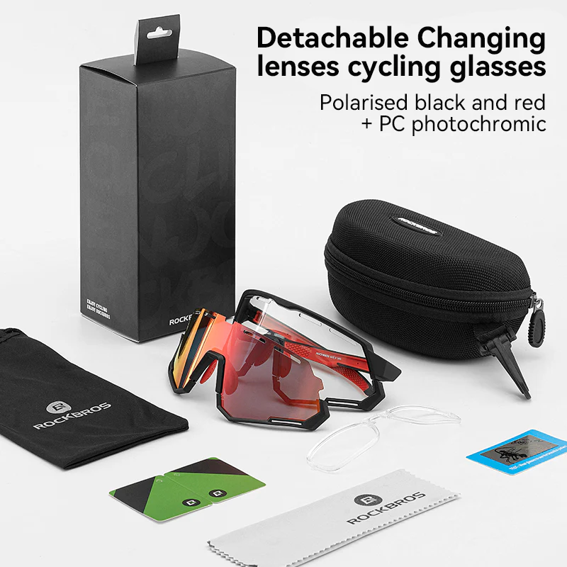 ROCKBROS Bicycle Cycling Sunglasses Polarized 2 Lens Interchangeable - Image 9