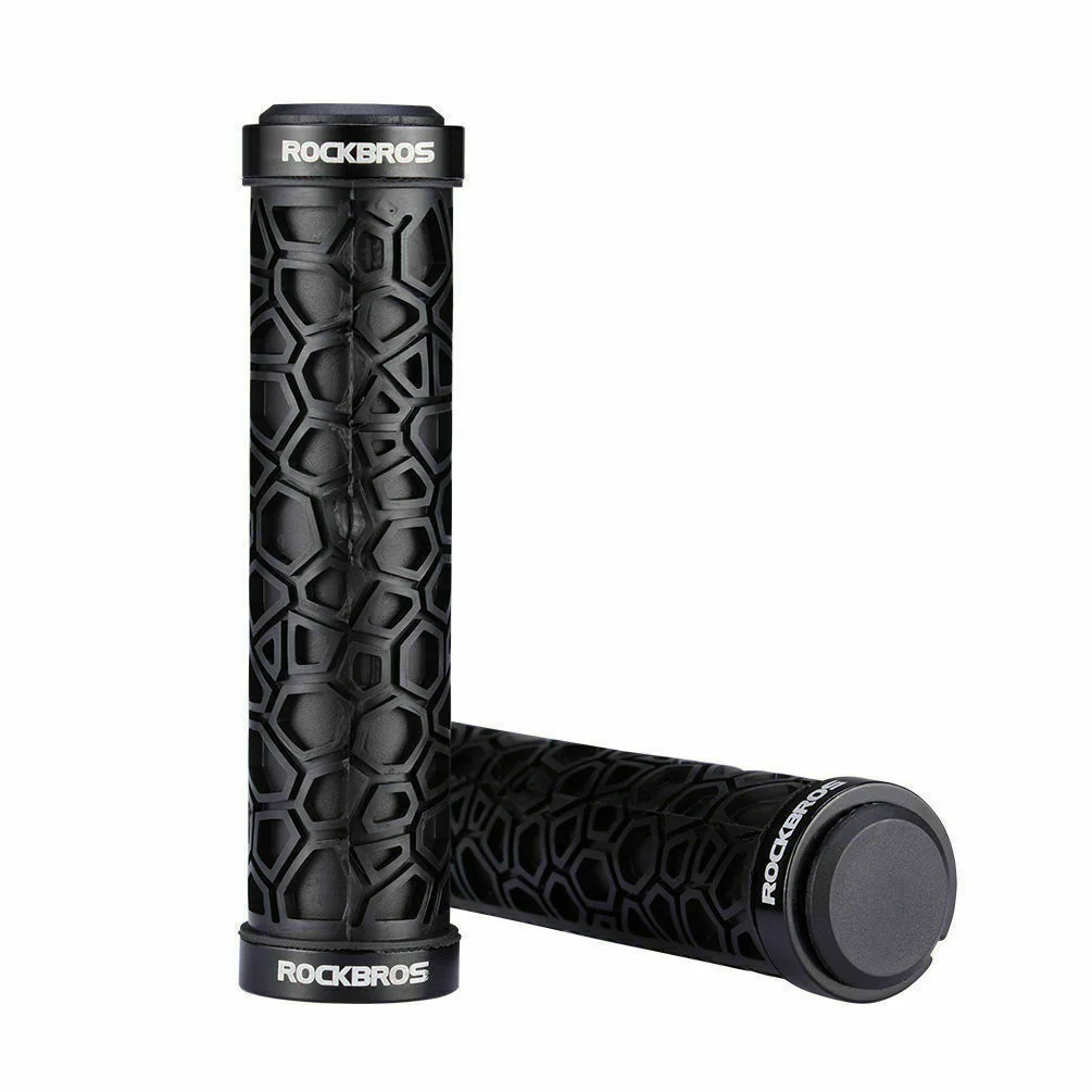 ROCKBROS Anti Skid Rubber Grips Bike Handlebar Grips Bicycle Double Lock-on Standard 2.22cm - Image 3
