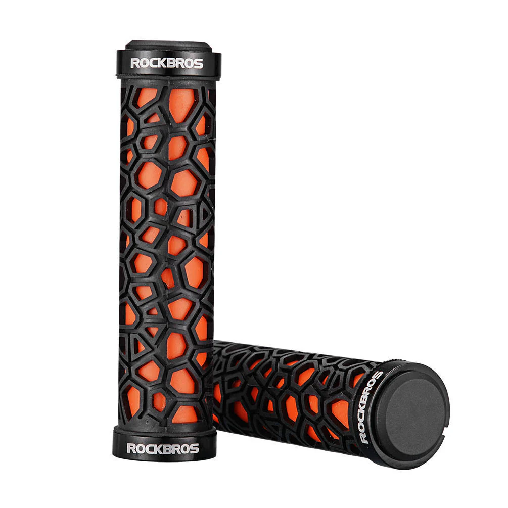 ROCKBROS Anti Skid Rubber Grips Bike Handlebar Grips Bicycle Double Lock-on Standard 2.22cm - Image 5