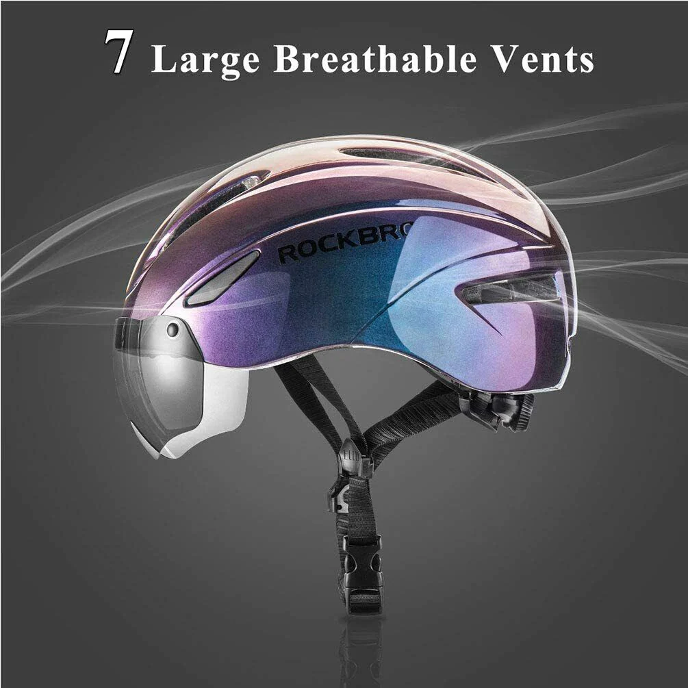 RockBros Cycling Helmet With Goggles LED Light Mountain Road Bike Bicycle Helmet - Image 2