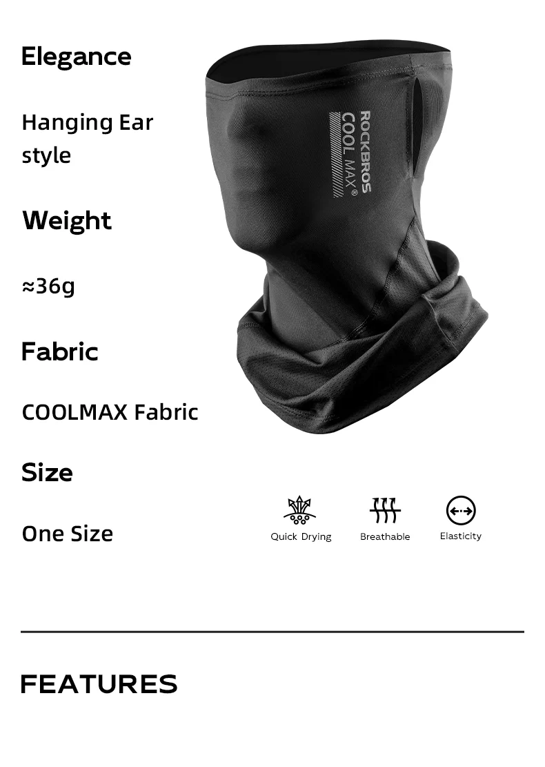 ROCKBROS Cycling Mask COOLMAX Fabric Summer Sun UV Protection Full Face Mask Balaclava Breathable Quick-drying Hiking Windproof Motorcycle Scarf - Image 12
