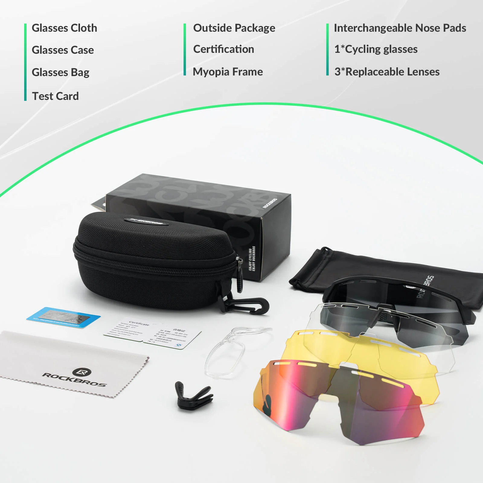 ROCKBROS Polarized Cycling Sunglasses 4 Lenses Replaceable Sports Glasses UV400 - Image 22