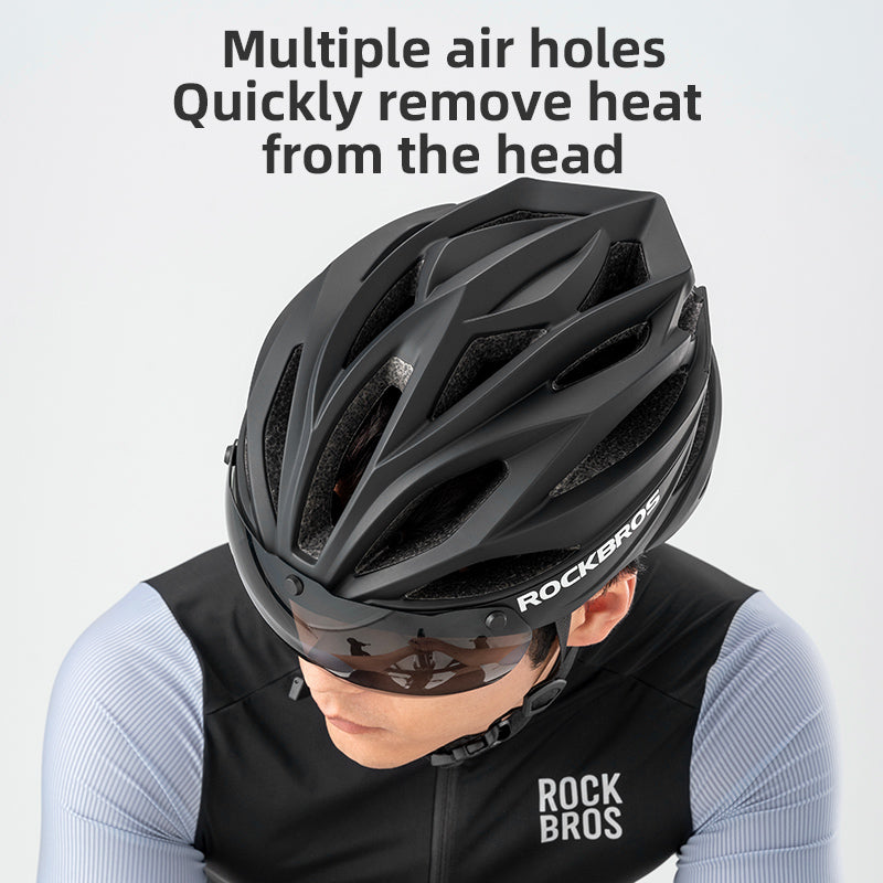 ROCKBROS Cycling Safety Helmet With Removable Goggles - Image 7