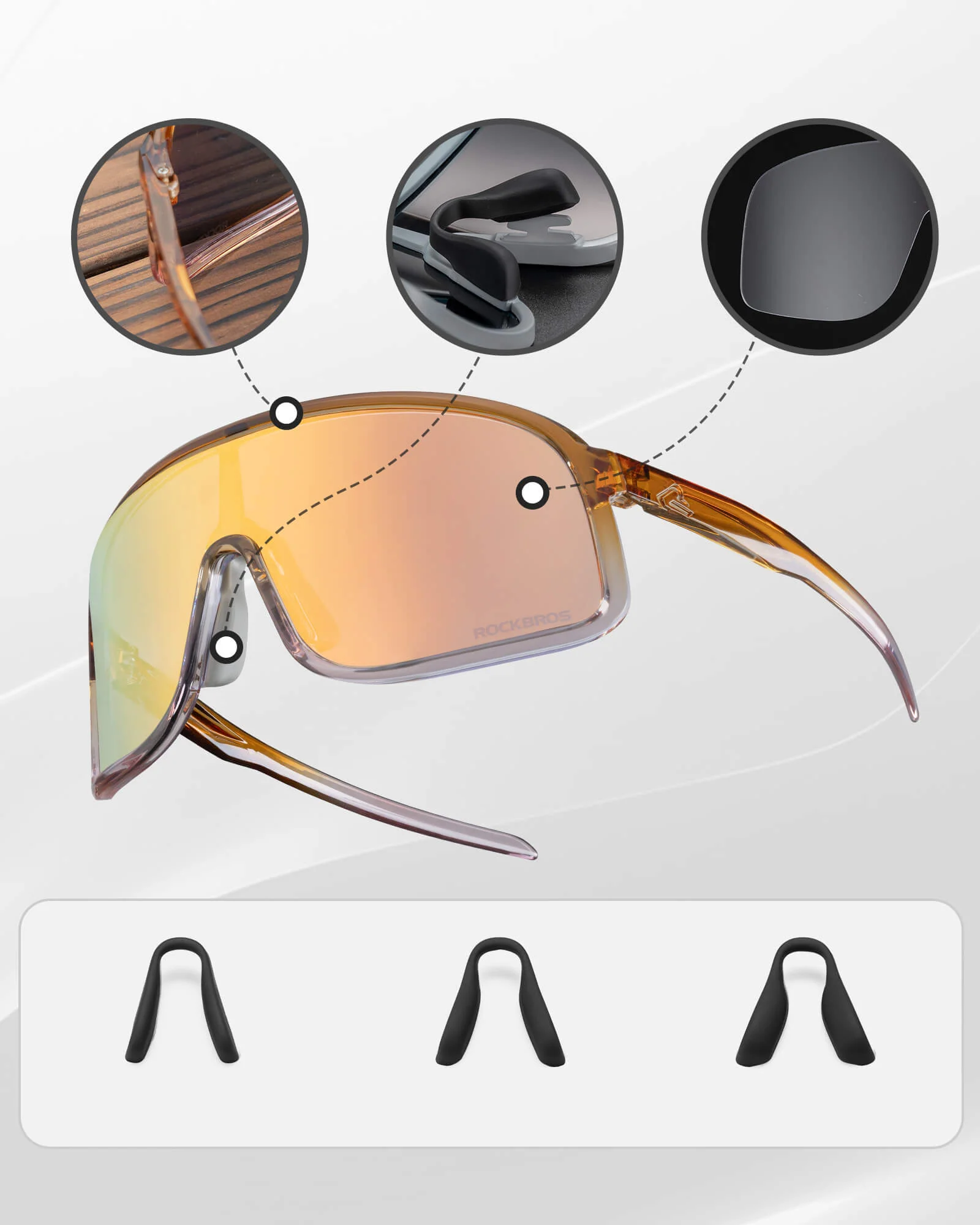 ROCKBROS Cycling Sunglasses Photochromic Sports Glasses UV400 - Image 10