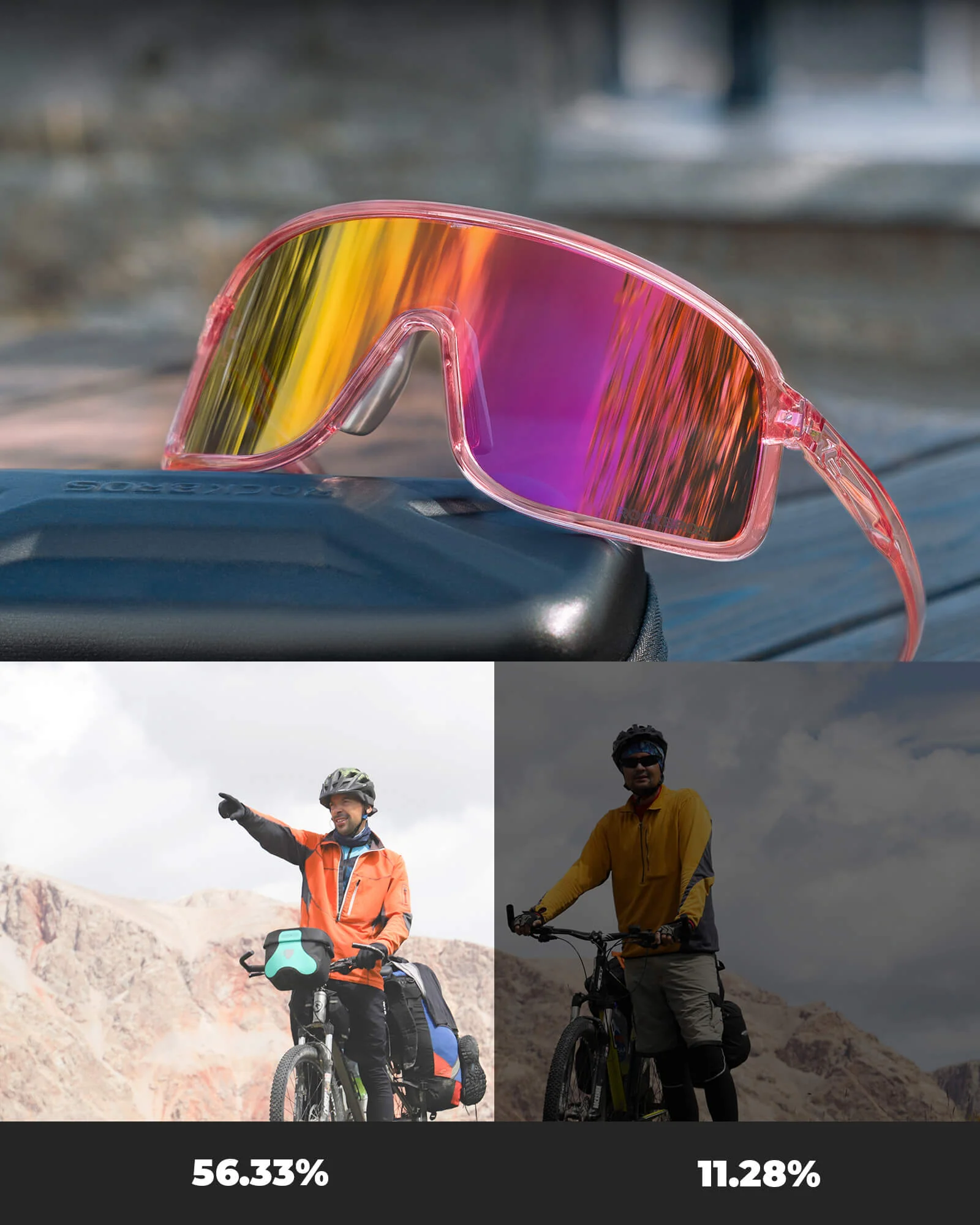 ROCKBROS Cycling Sunglasses Photochromic Sports Glasses UV400 - Image 54