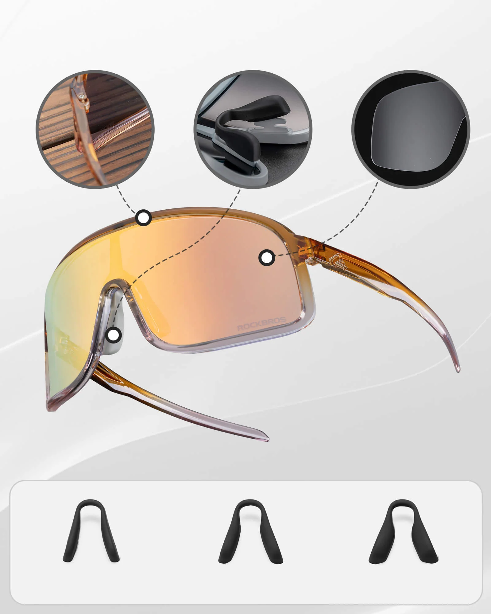 ROCKBROS Cycling Sunglasses Photochromic Sports Glasses UV400 - Image 56