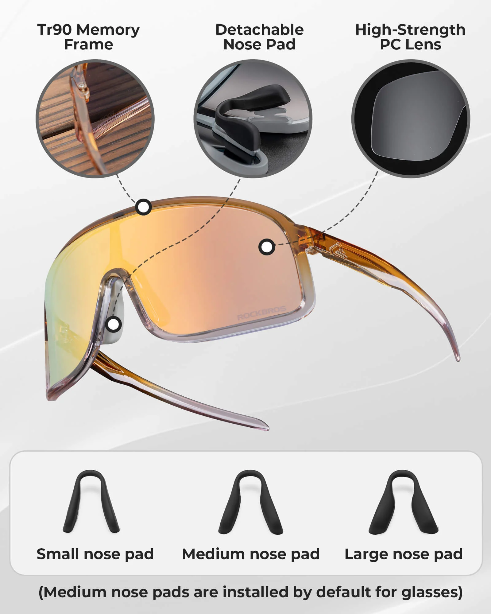 ROCKBROS Cycling Sunglasses Photochromic Sports Glasses UV400 - Image 6