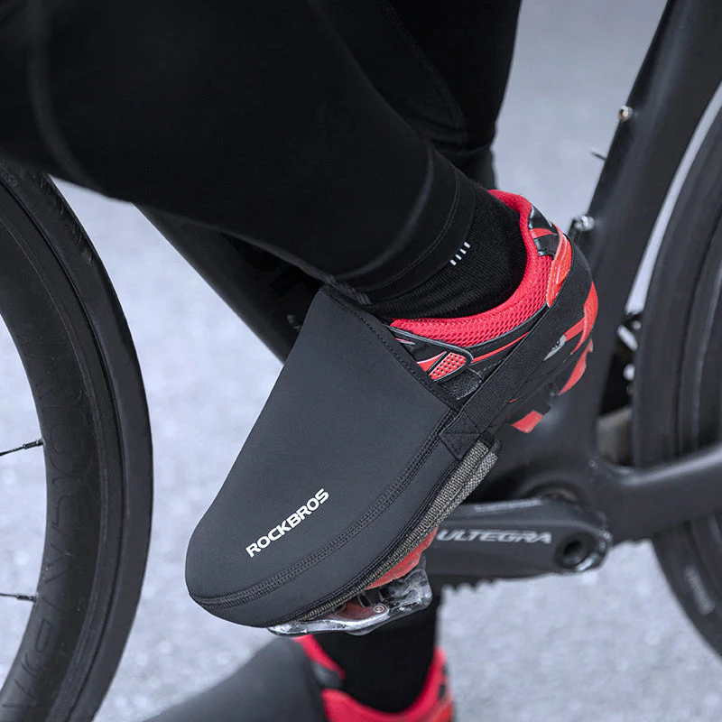 ROCKBROS Cycling Thermal Shoe Covers Windproof Waterproof Wear-Resistant Half Palm Shoe Cover - Image 3