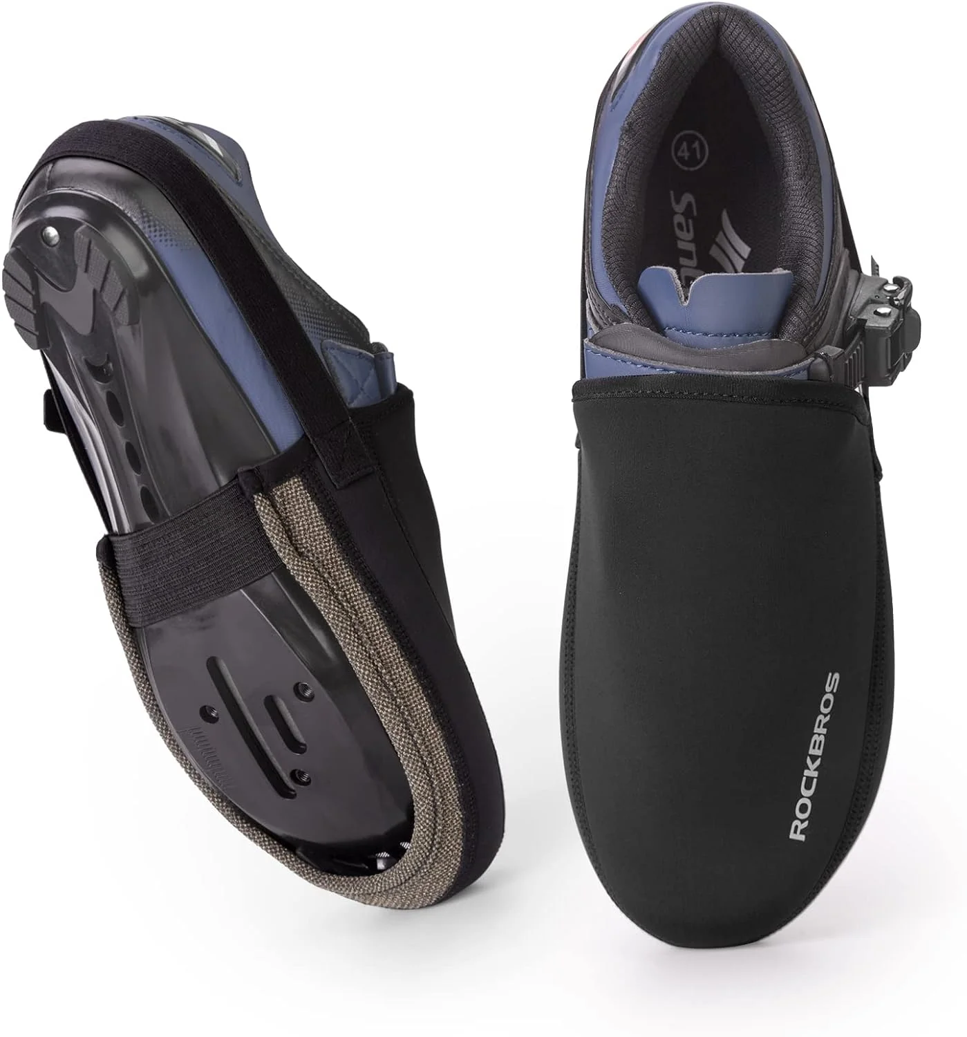 ROCKBROS Cycling Thermal Shoe Covers Windproof Waterproof Wear-Resistant Half Palm Shoe Cover - Image 4