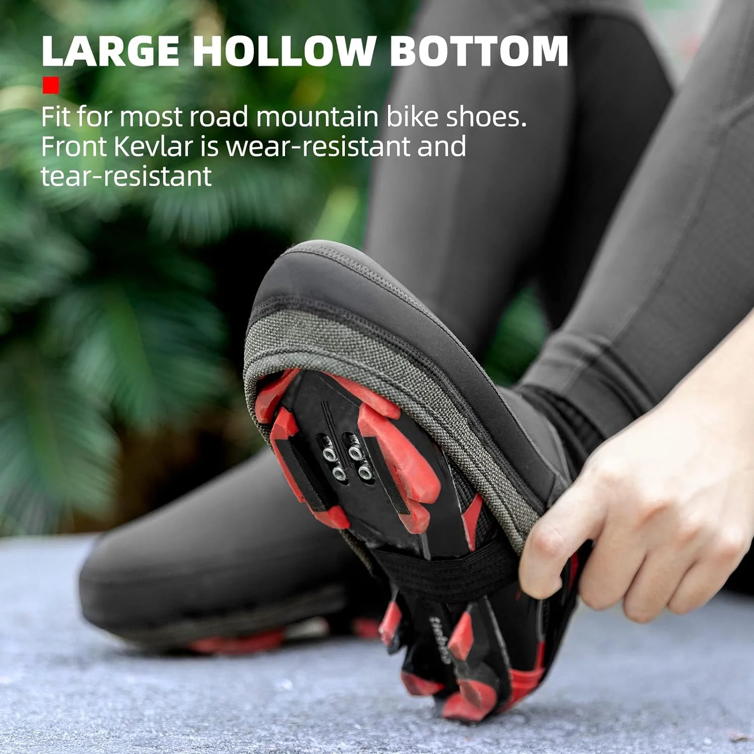 ROCKBROS Cycling Thermal Shoe Covers Windproof Waterproof Wear-Resistant Half Palm Shoe Cover - Image 5