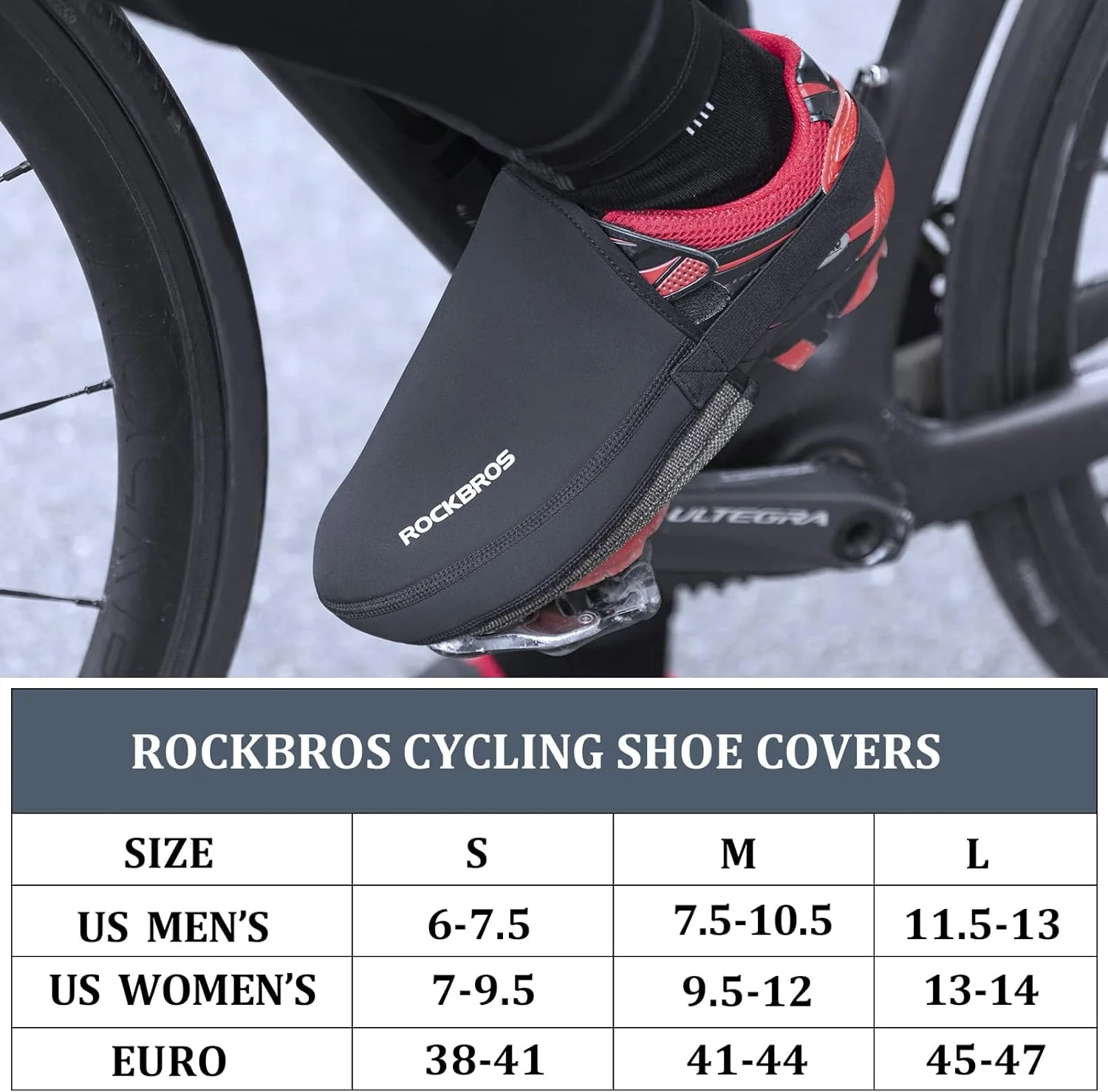 ROCKBROS Cycling Thermal Shoe Covers Windproof Waterproof Wear-Resistant Half Palm Shoe Cover - Image 9