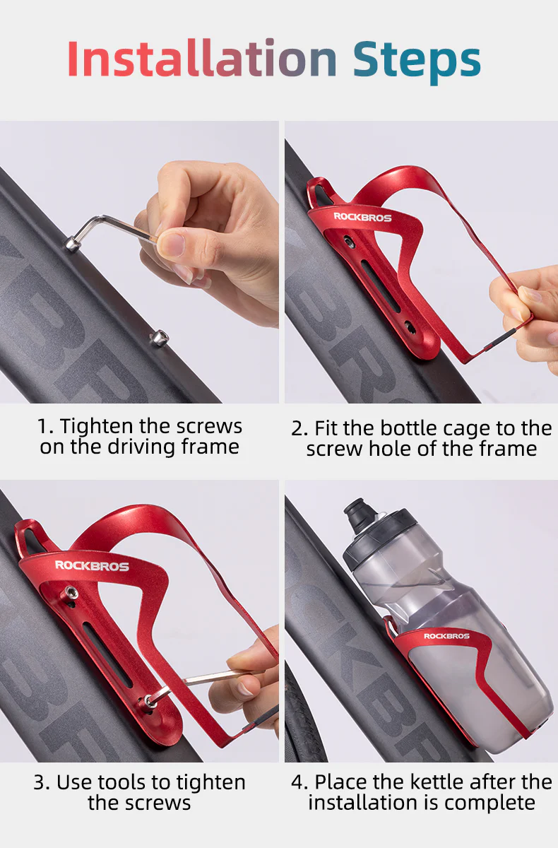 ROCKBROS Cycling Water Bottle Cage Aluminum Alloy Bike Water Bottle Holder Bracket - Image 13