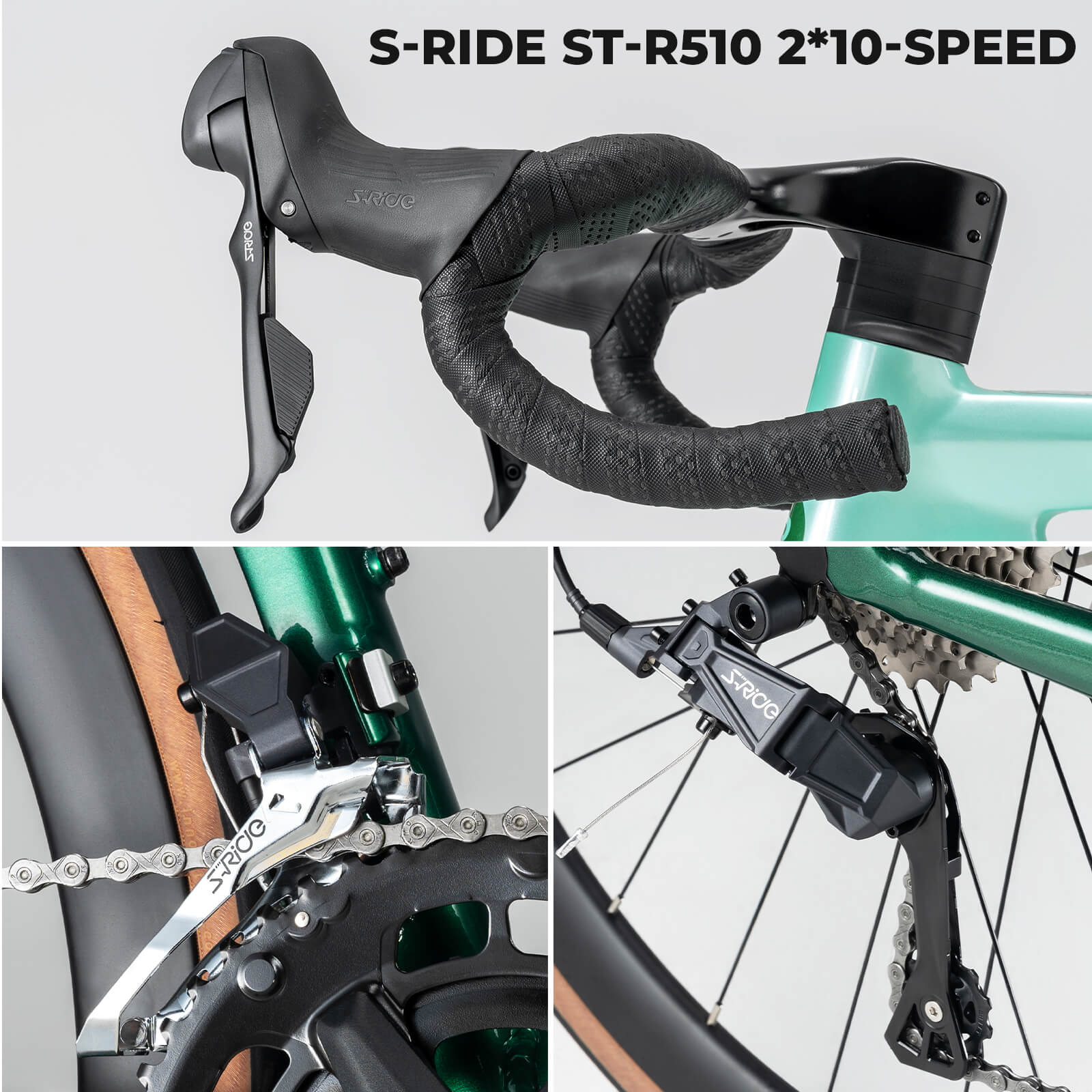ROCKBROS FLR-W3 700C Road Bike Green Gradient - Image 3
