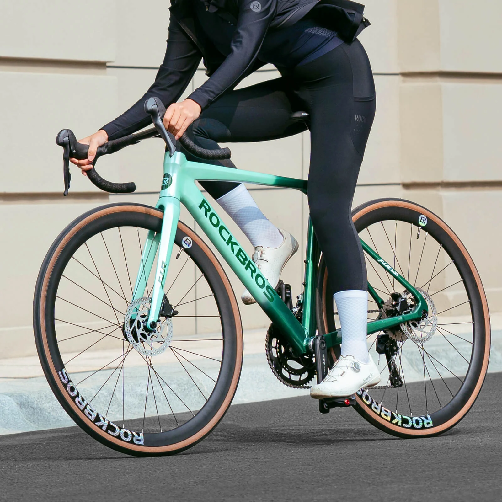 ROCKBROS FLR-W3 700C Road Bike Green Gradient - Image 7