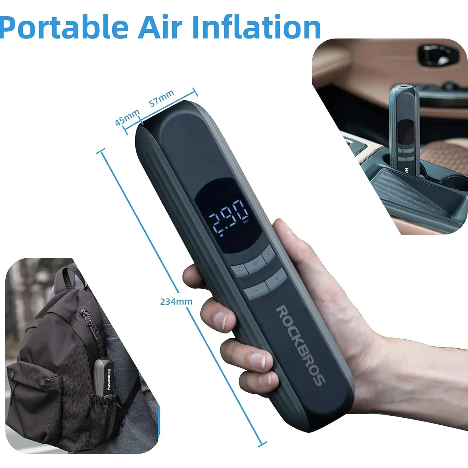 Electric Bike Pump 150PSI Night-Ready LED Light A10 - Image 5
