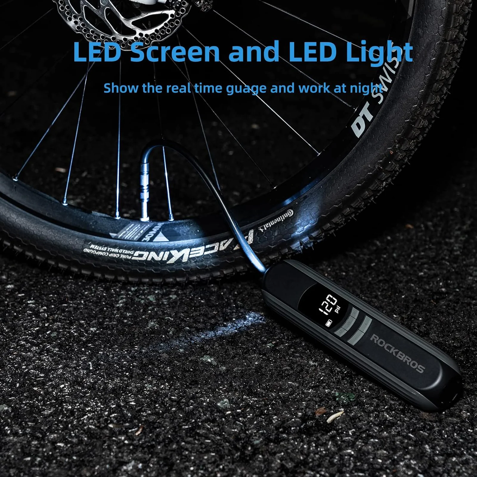 Electric Bike Pump 150PSI Night-Ready LED Light A10 - Image 6