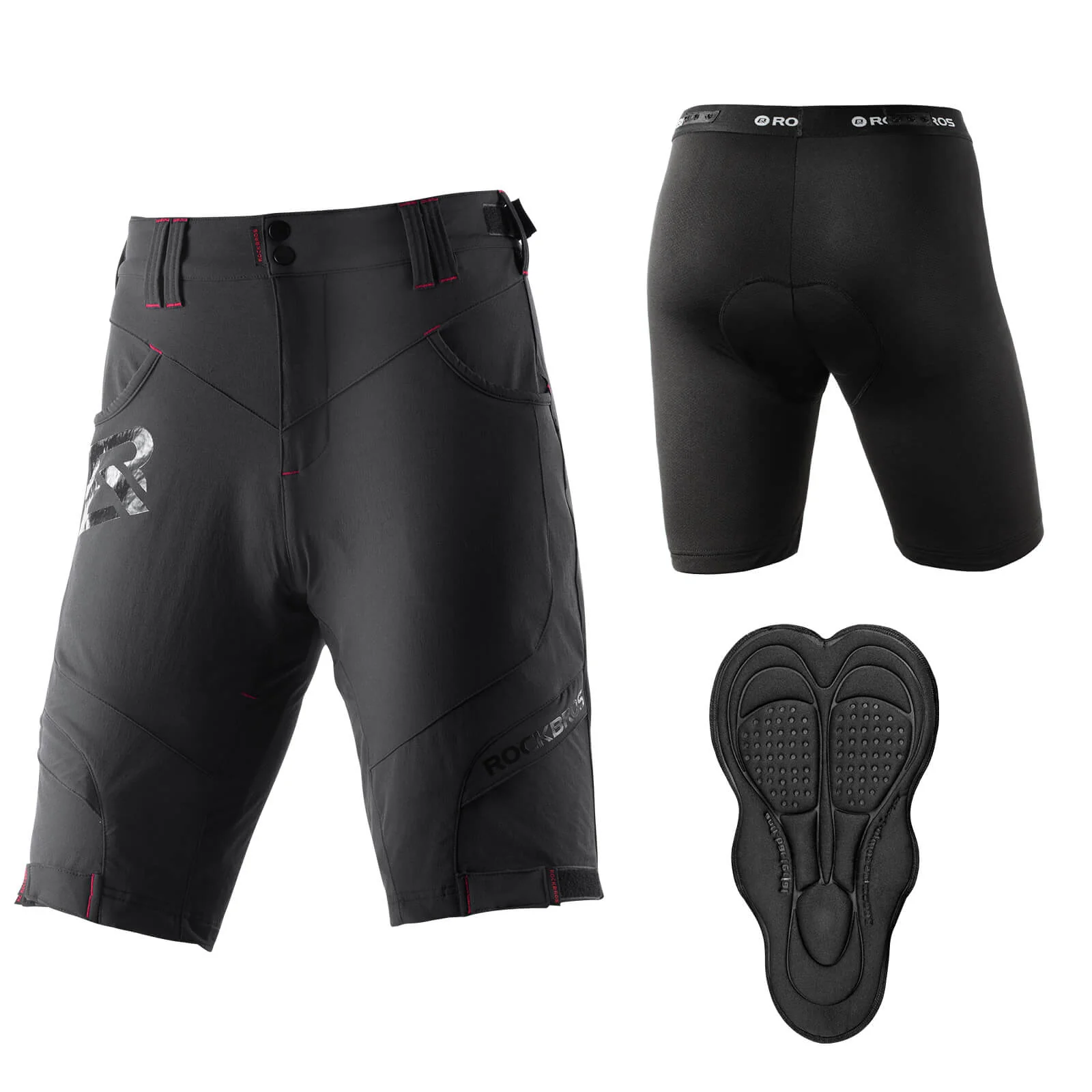 ROCKBROS Men’s Cycling Shorts - 4D Padded Compression Shorts
