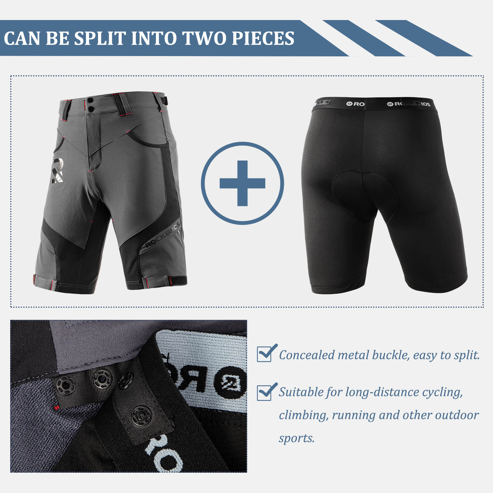 ROCKBROS Men’s Cycling Shorts - 4D Padded Compression Shorts - Image 2