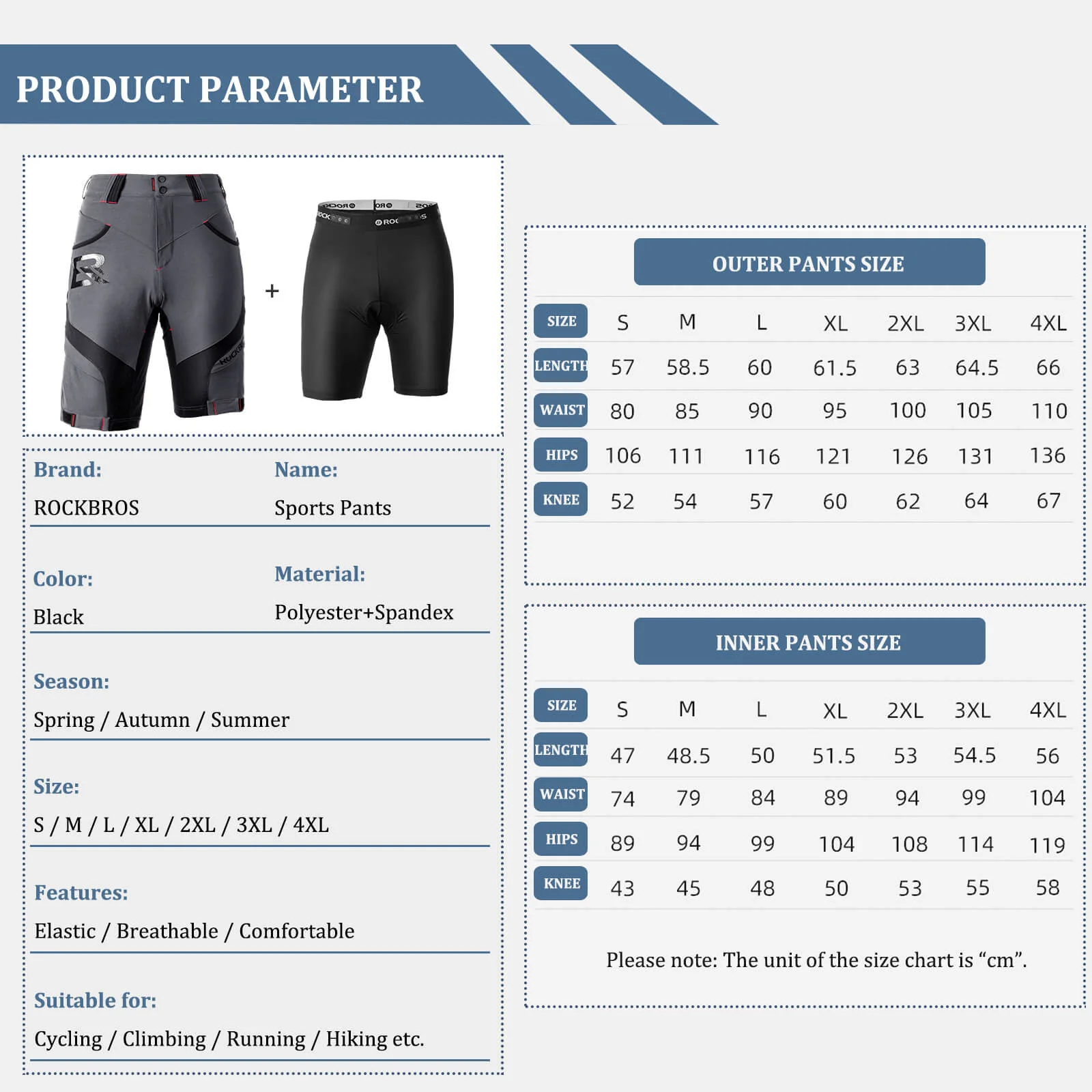 ROCKBROS Men’s Cycling Shorts - 4D Padded Compression Shorts - Image 6