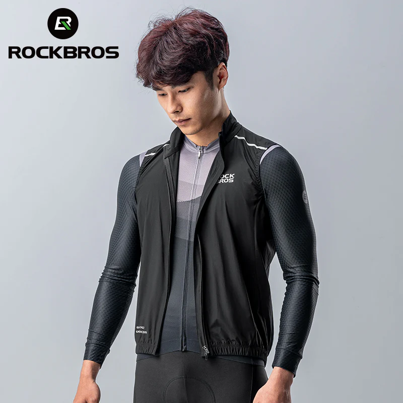 ROCKBROS Men's Cycling Vest Windproof Lightweight Breathable Sports Wear - Image 6