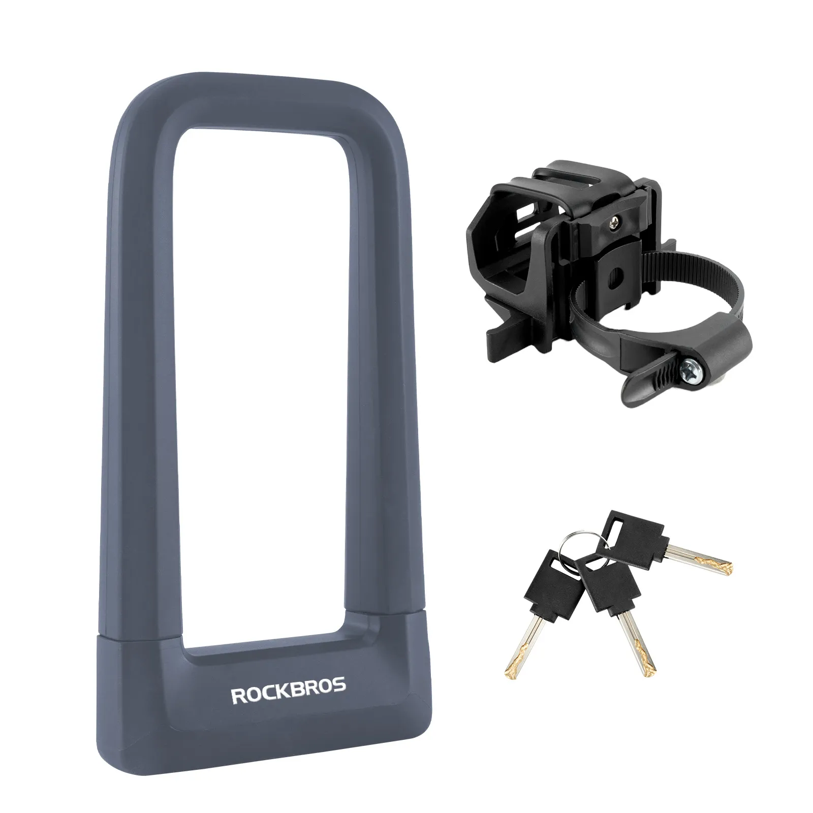 ROCKBROS Motorcycle Bicycle U-Lock Anti-Theft Thickened MTB Bike Lock Alloy Steel 3 Keys - Image 9