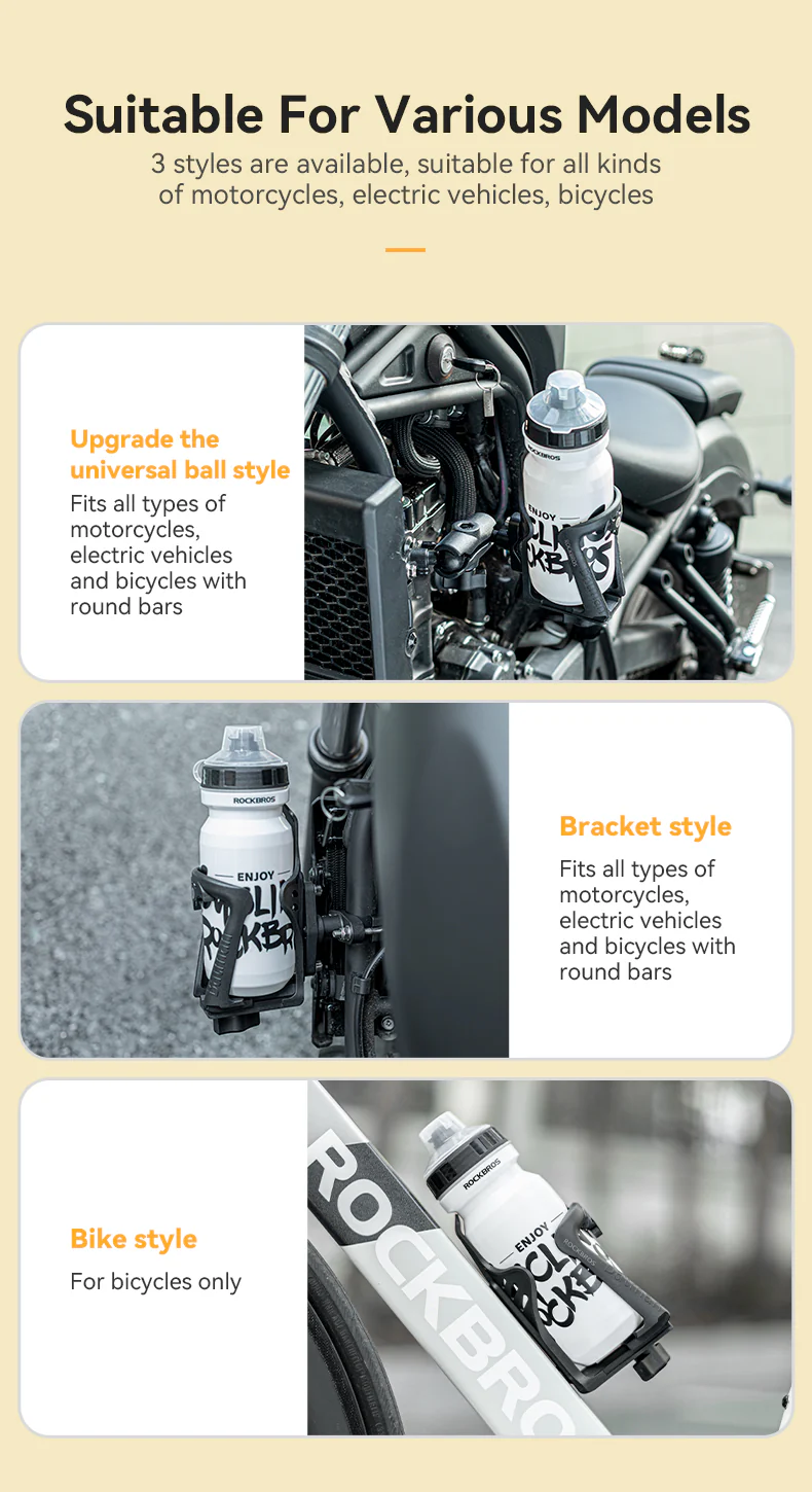 ROCKBROS Motorcycle Bottle Mount Holder Bicycle Water Bottle Cage MTB Road Bike Kettle Bracket - Image 12