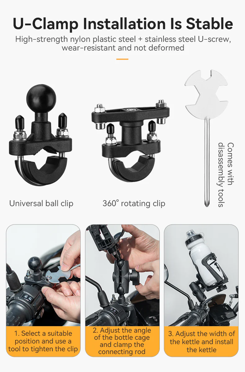 ROCKBROS Motorcycle Bottle Mount Holder Bicycle Water Bottle Cage MTB Road Bike Kettle Bracket - Image 14