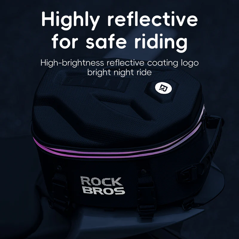 ROCKBROS Motorcycle Motorbike Saddle Seat Tail Bag Backpack Hard Shell 12.5L - Image 6