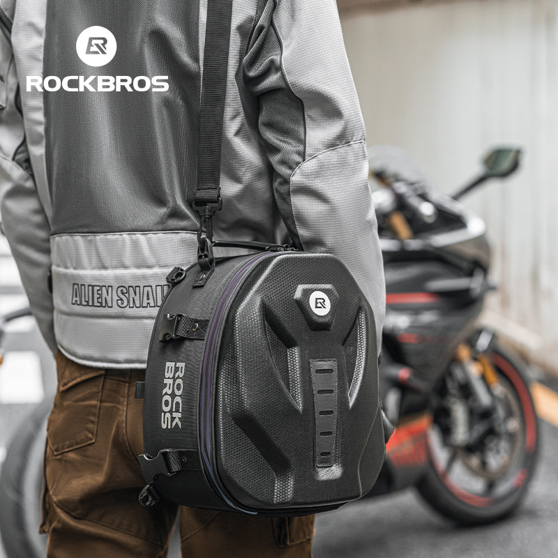 ROCKBROS Motorcycle Motorbike Saddle Seat Tail Bag Backpack Hard Shell 12.5L - Image 8