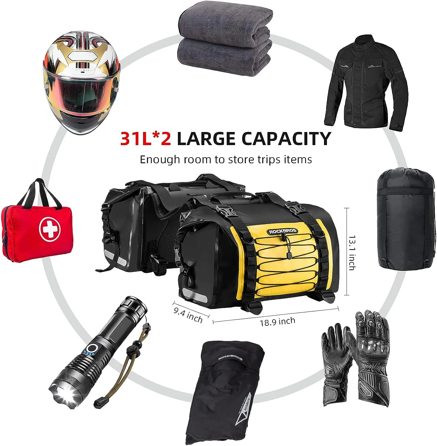 ROCKBROS Motorcycle Pannier Bags in Various Colours - Image 9