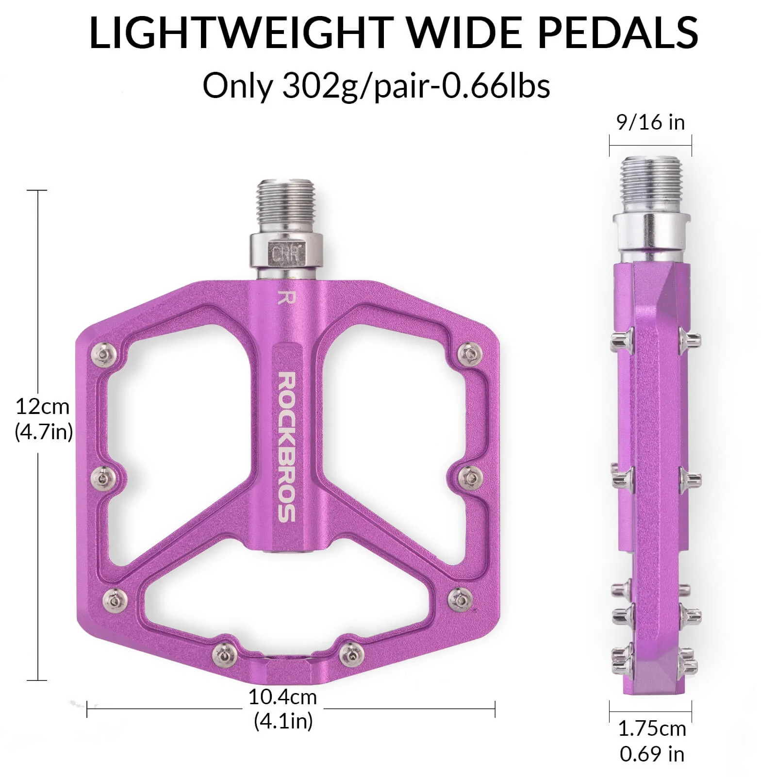 ROCKBROS Ultra Lightweight Flat Bike Pedals in Various Colours (Pair) - Image 15