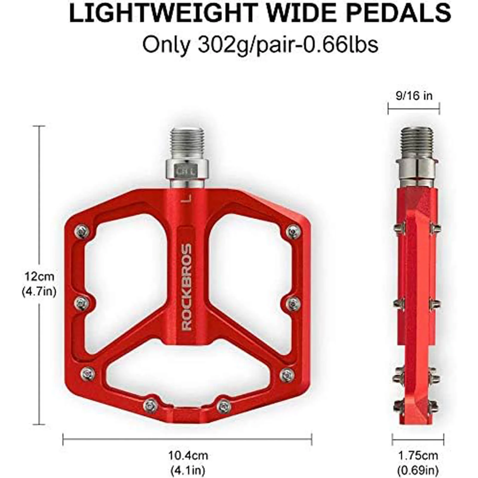 ROCKBROS Ultra Lightweight Flat Bike Pedals in Various Colours (Pair) - Image 23