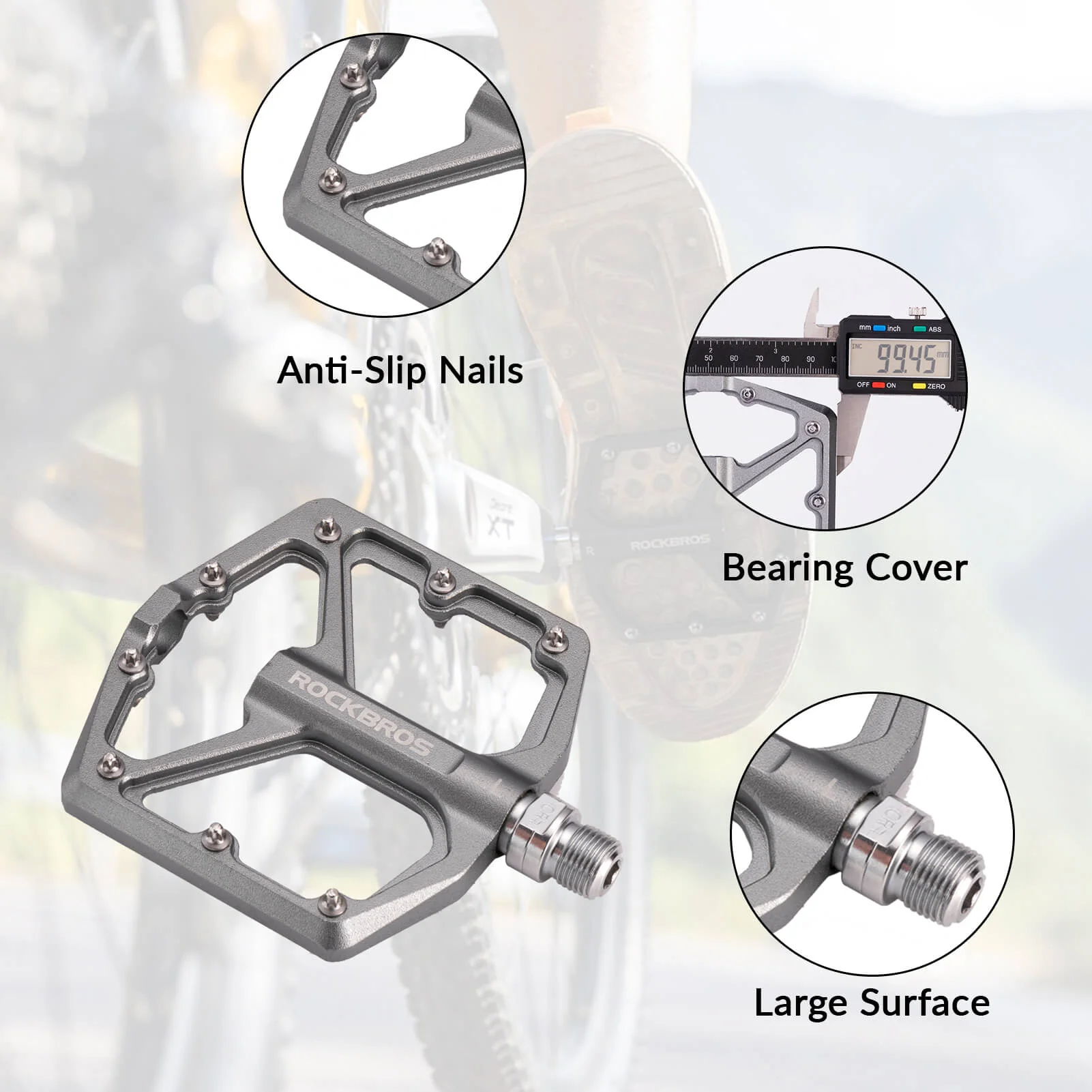 ROCKBROS Ultra Lightweight Flat Bike Pedals in Various Colours (Pair) - Image 32