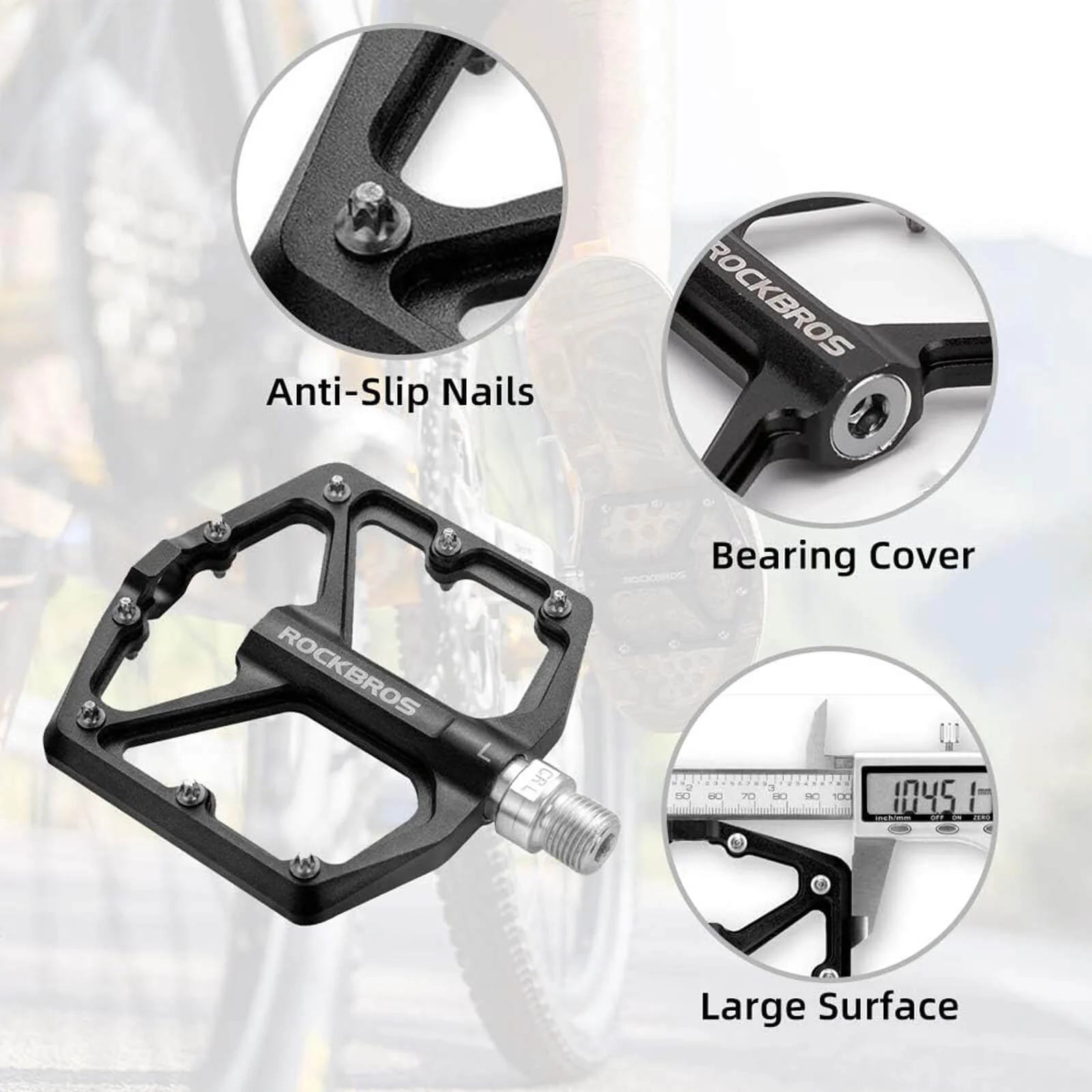 ROCKBROS Ultra Lightweight Flat Bike Pedals in Various Colours (Pair) - Image 6