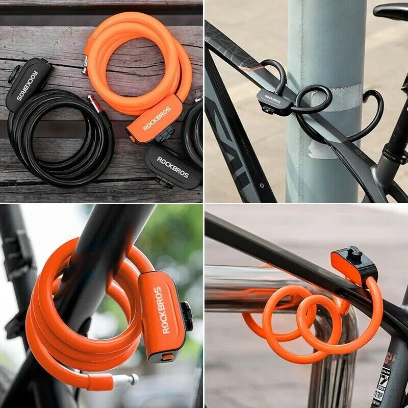 ROCKBROS MTB Bicycle Bike Cable Lock With Bracket 1.1M - Image 4